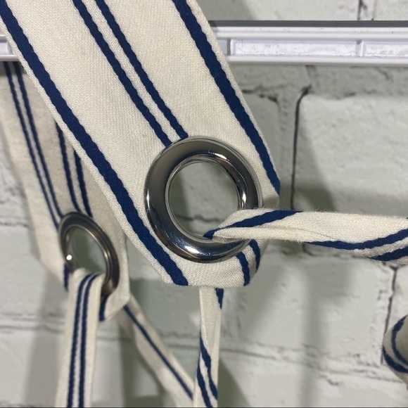 MILLY Apron Dress Cream With Navy Pinstripes 6 - Picture 13 of 14